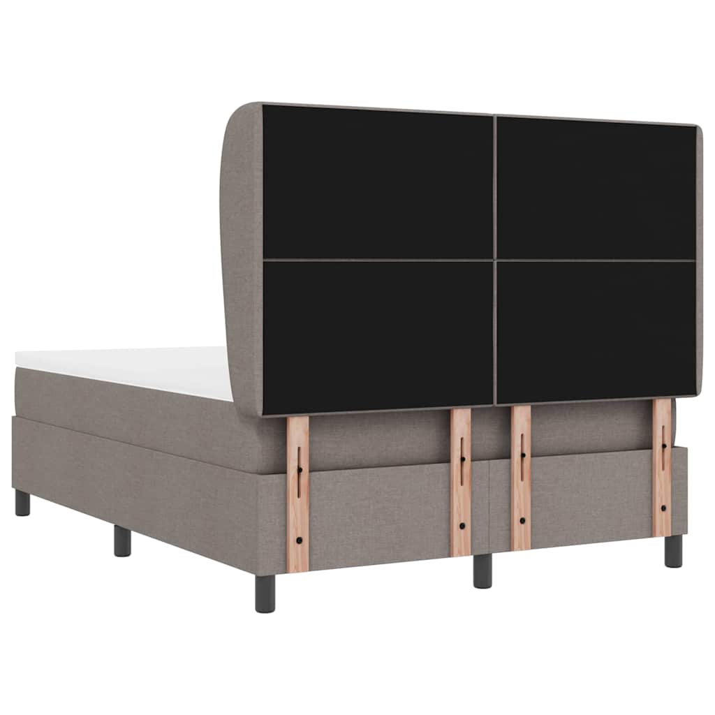 Box spring seng med madras Gråbrun 140 x 190 cm Stof