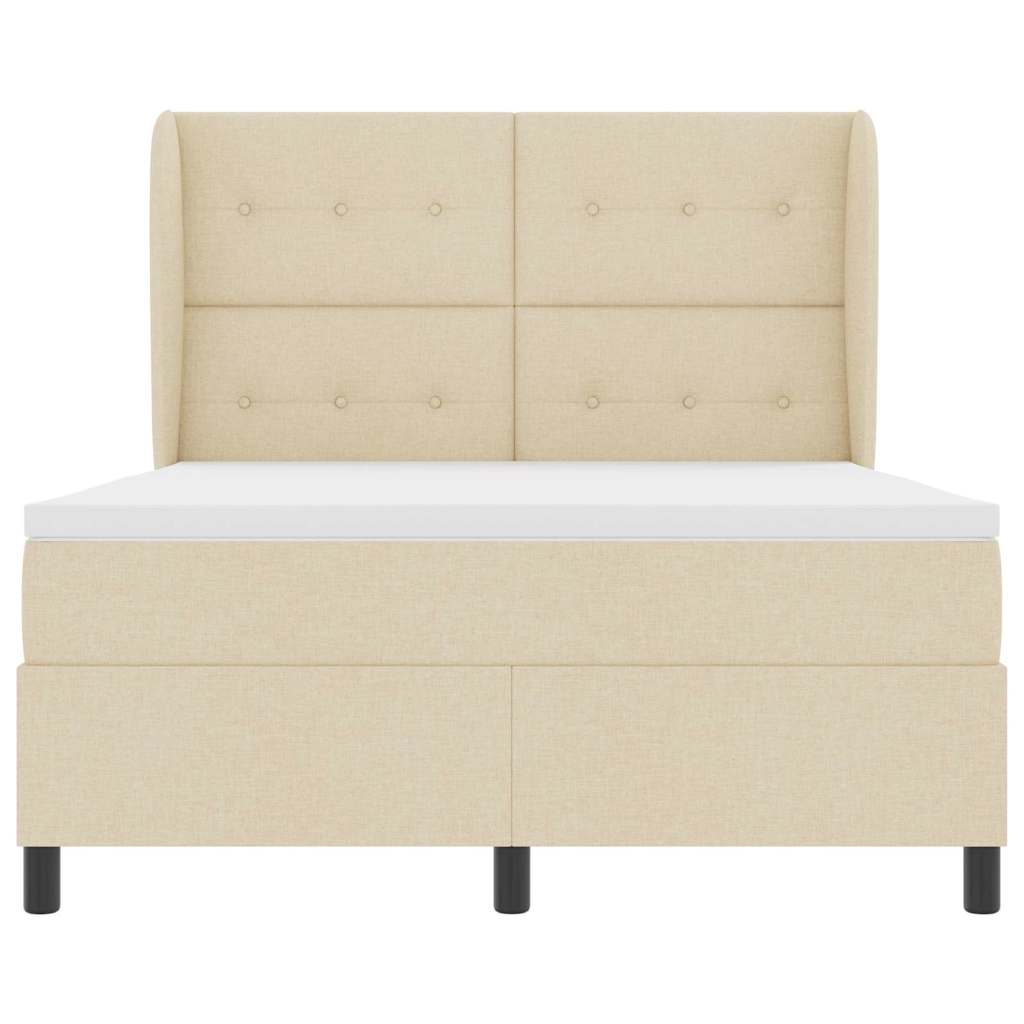 Box spring seng med madras Creme 140 x 190 cm Stof