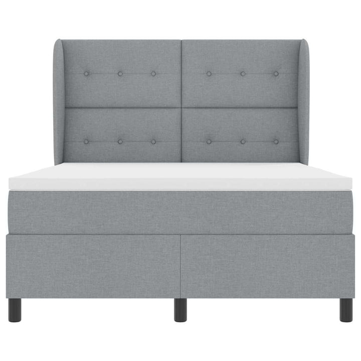 Box spring seng med madras Lysegrå 140 x 200 cm Stof