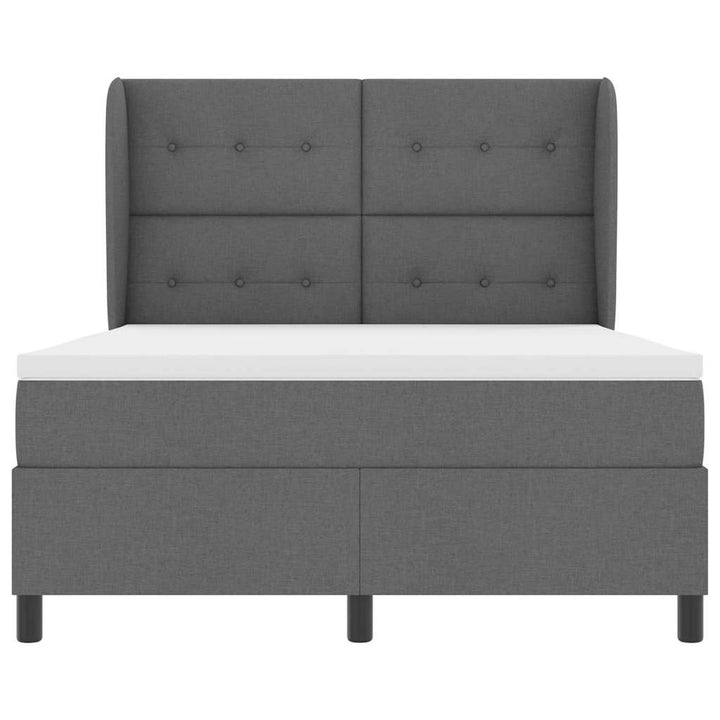 Box spring seng med madras Mørkegrå 140 x 200 cm Stof
