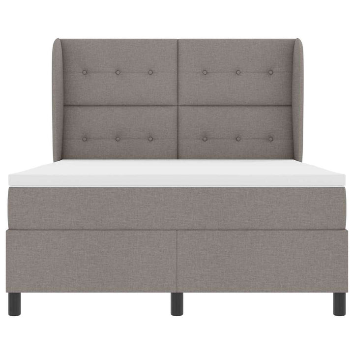 Box spring seng med madras Gråbrun 140 x 200 cm Stof