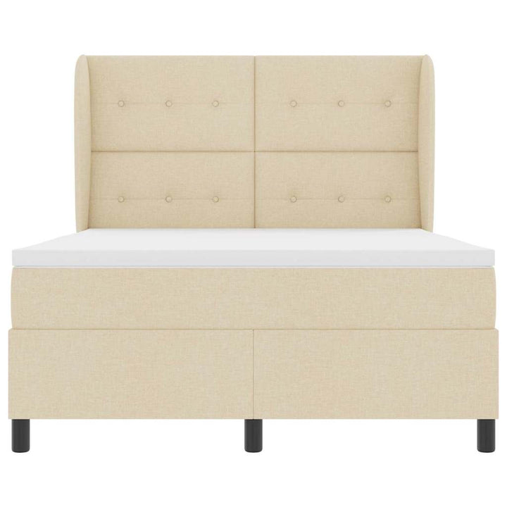 Box spring seng med madras Creme 140 x 200 cm Stof