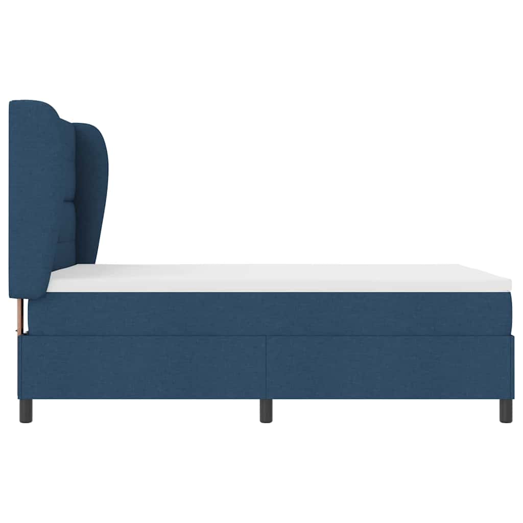 Box spring seng med madras med hovedgærde Blå 140 x 200 cm Stof