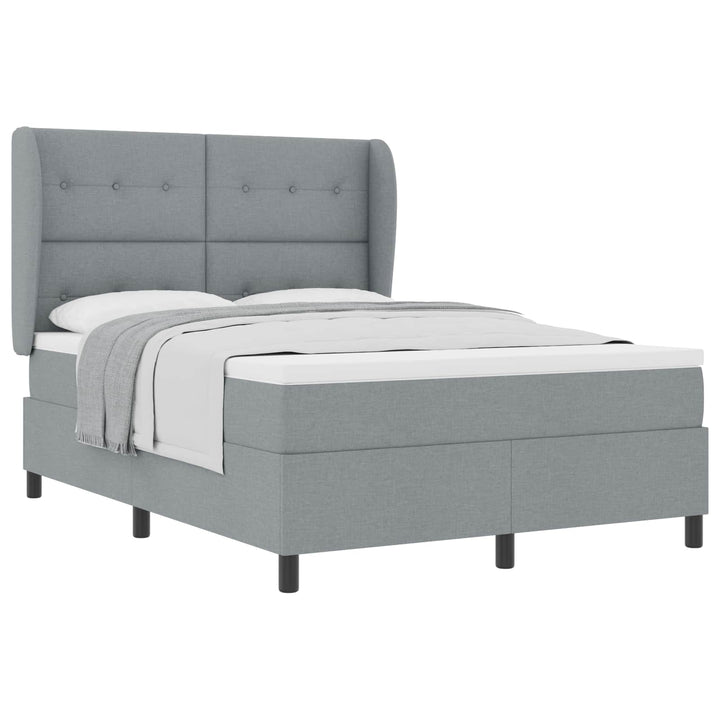 Box spring seng med madras Lysegrå 160 x 200 cm Stof