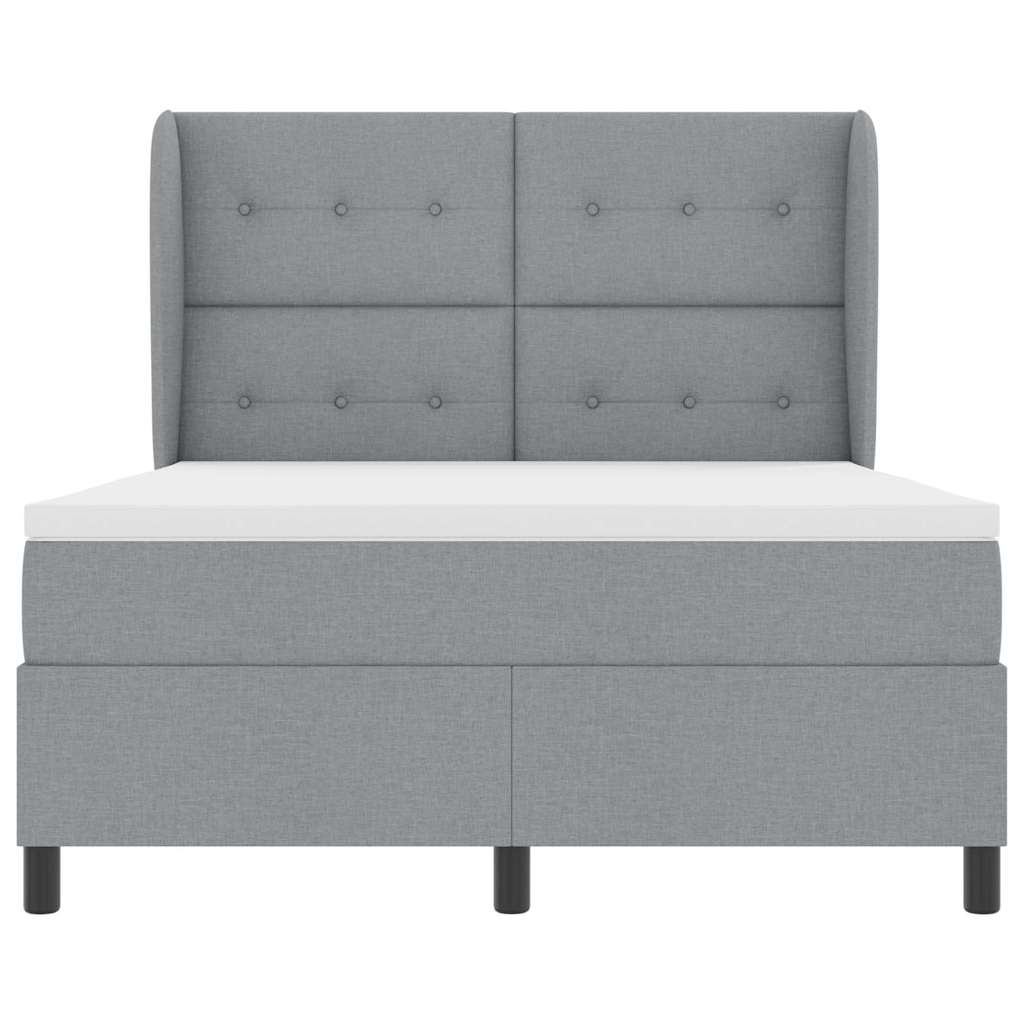 Box spring seng med madras Lysegrå 160 x 200 cm Stof