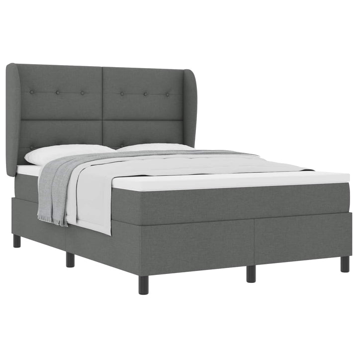 Box spring seng med madras Mørkegrå 160 x 200 cm Stof