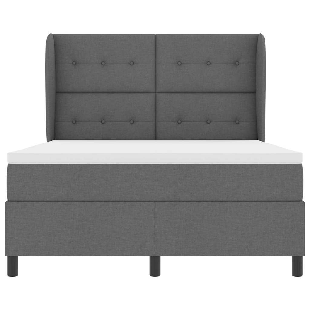 Box spring seng med madras Mørkegrå 160 x 200 cm Stof