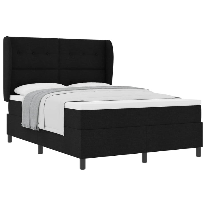 Box spring seng med madras Sort 160 x 200 cm Stof