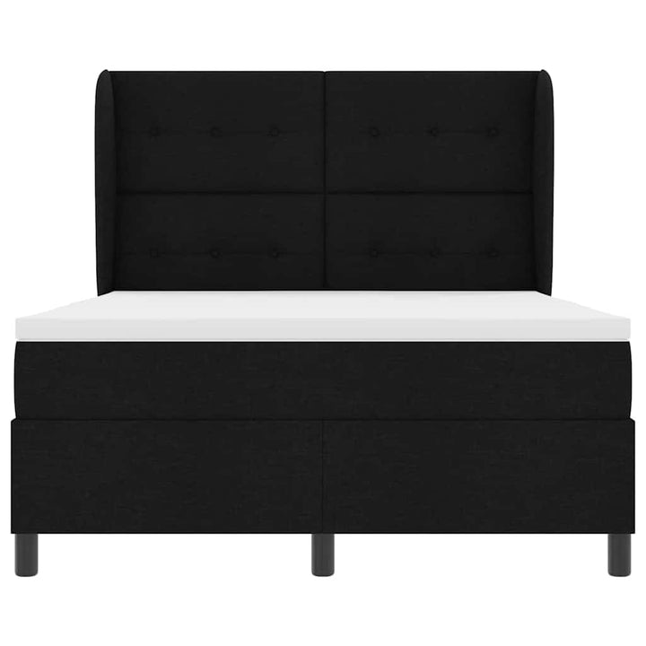 Box spring seng med madras Sort 160 x 200 cm Stof