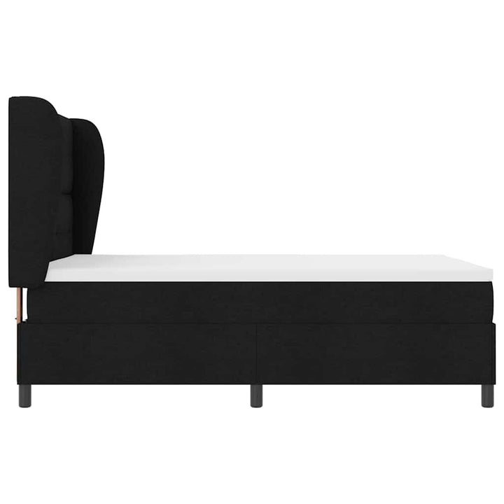 Box spring seng med madras Sort 160 x 200 cm Stof