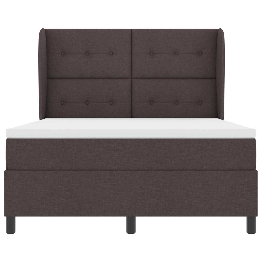 Box spring seng med madras Mørkebrun 160 x 200 cm Stof