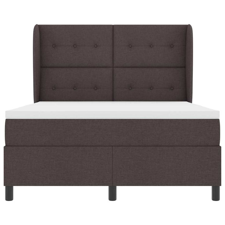 Box spring seng med madras Mørkebrun 160 x 200 cm Stof