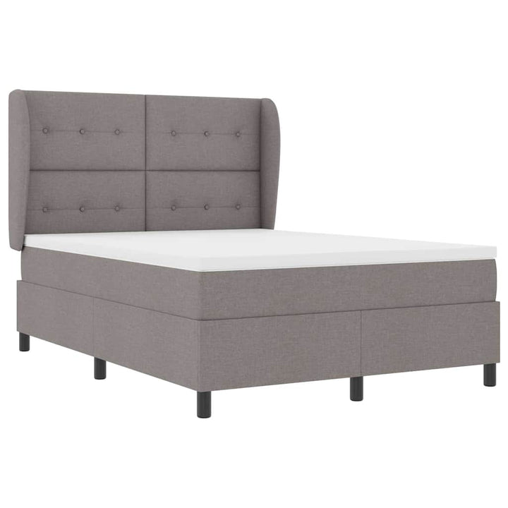 Box spring seng med madras Gråbrun 160 x 200 cm Stof