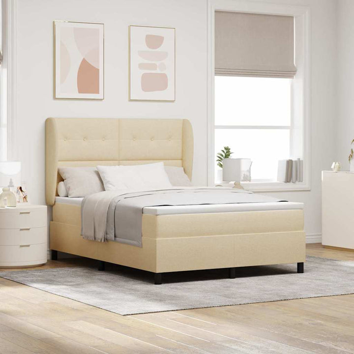 Box spring seng med madras Creme 160 x 200 cm Stof