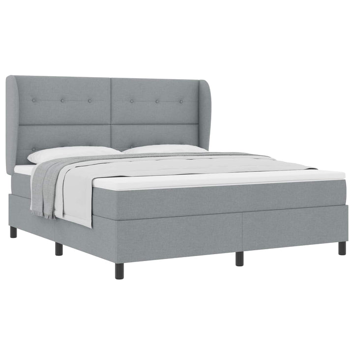 Box spring seng med madras Lysegrå 180 x 200 cm Stof