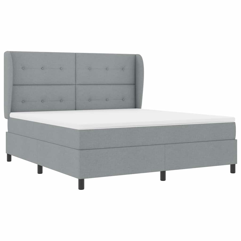 Box spring seng med madras Lysegrå 180 x 200 cm Stof