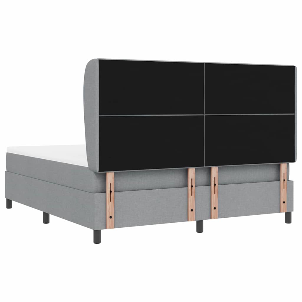 Box spring seng med madras Lysegrå 180 x 200 cm Stof