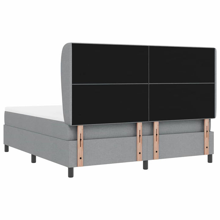 Box spring seng med madras Lysegrå 180 x 200 cm Stof