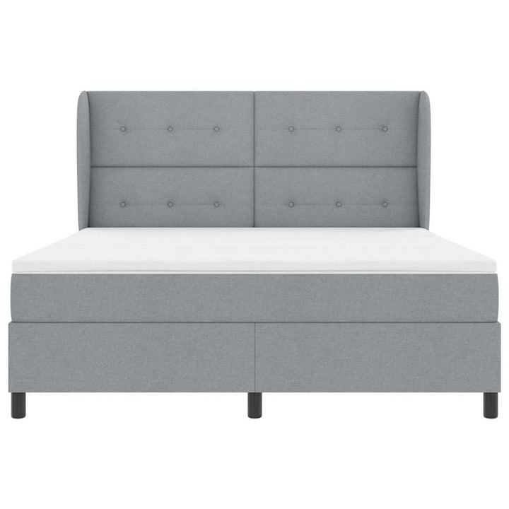 Box spring seng med madras Lysegrå 180 x 200 cm Stof