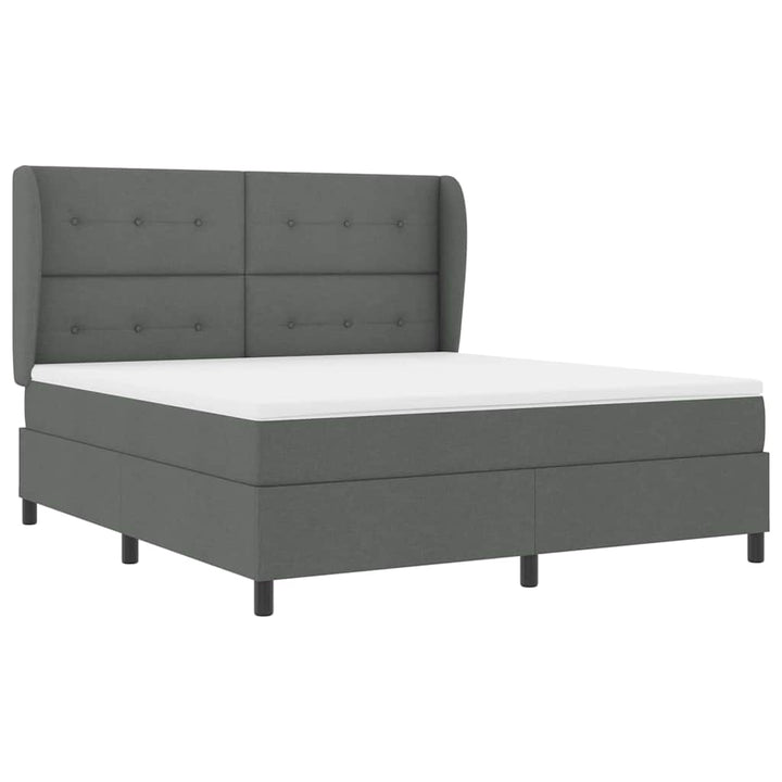Box spring seng med hovedgærde Mørkegrå 180 x 200 cm Stof