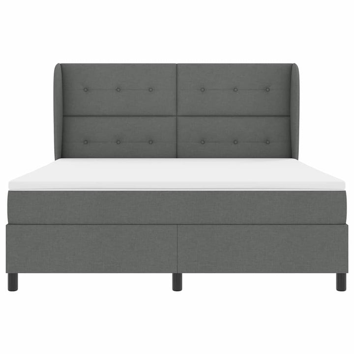 Box spring seng med hovedgærde Mørkegrå 180 x 200 cm Stof