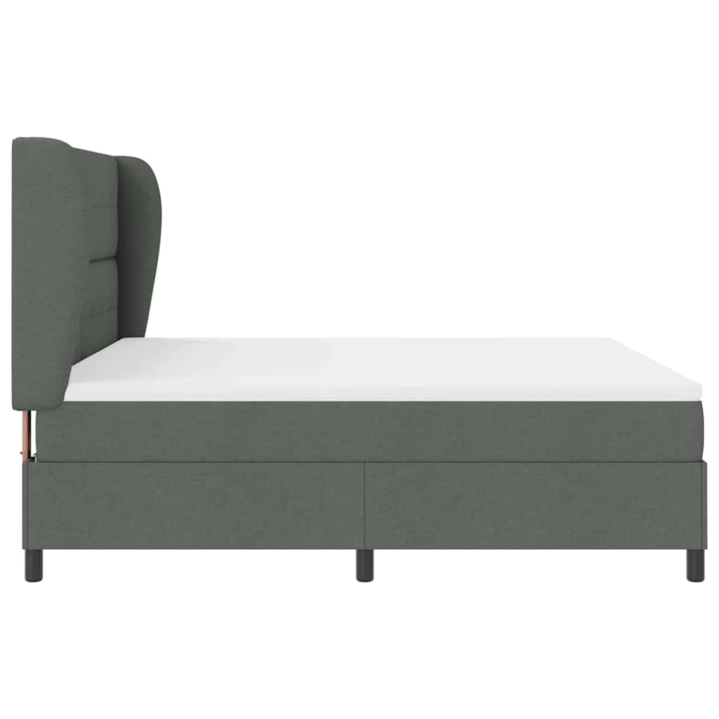 Box spring seng med hovedgærde Mørkegrå 180 x 200 cm Stof