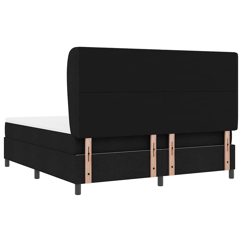 Box spring seng med madras Sort 180 x 200 cm Stof