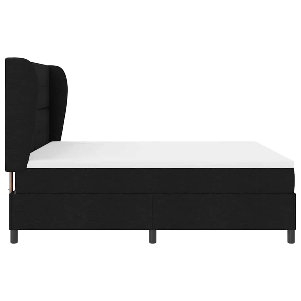 Box spring seng med madras Sort 180 x 200 cm Stof