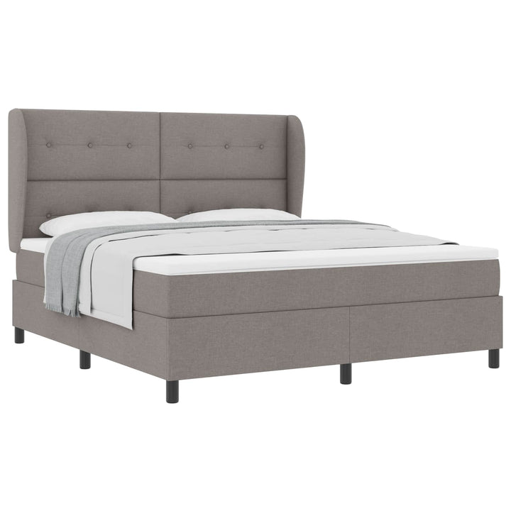 Box spring seng med madras Gråbrun 180 x 200 cm Stof