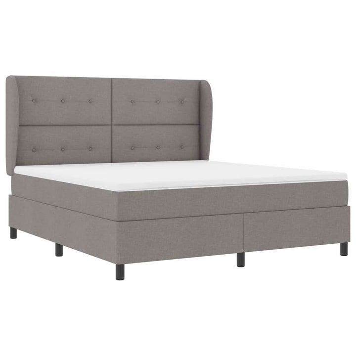 Box spring seng med madras Gråbrun 180 x 200 cm Stof