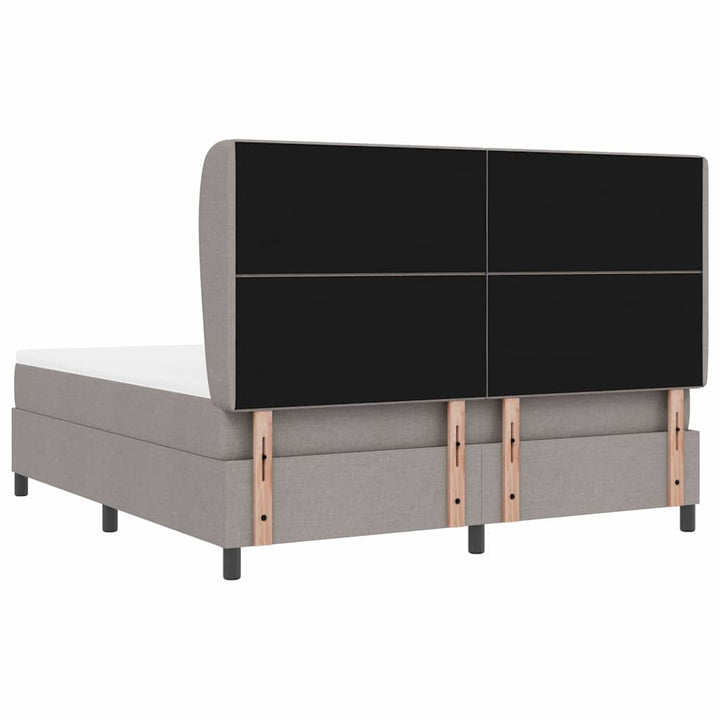 Box spring seng med madras Gråbrun 180 x 200 cm Stof