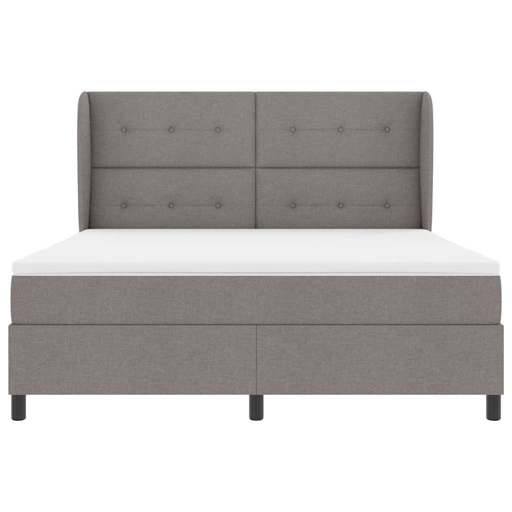 Box spring seng med madras Gråbrun 180 x 200 cm Stof