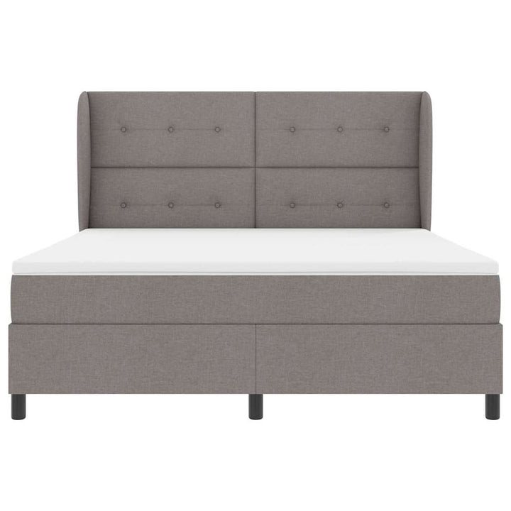 Box spring seng med madras Gråbrun 180 x 200 cm Stof