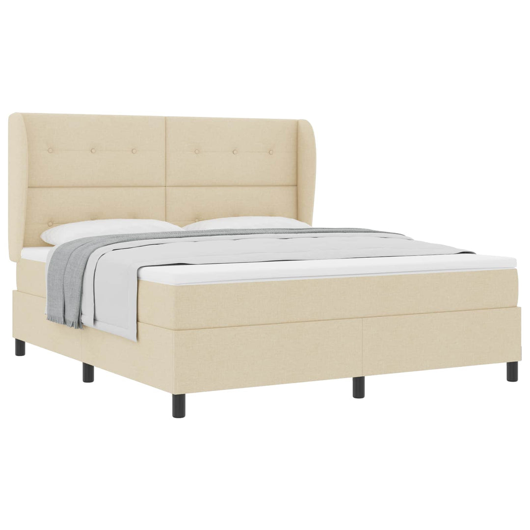 Box spring seng med madras Creme 180 x 200 cm Stof