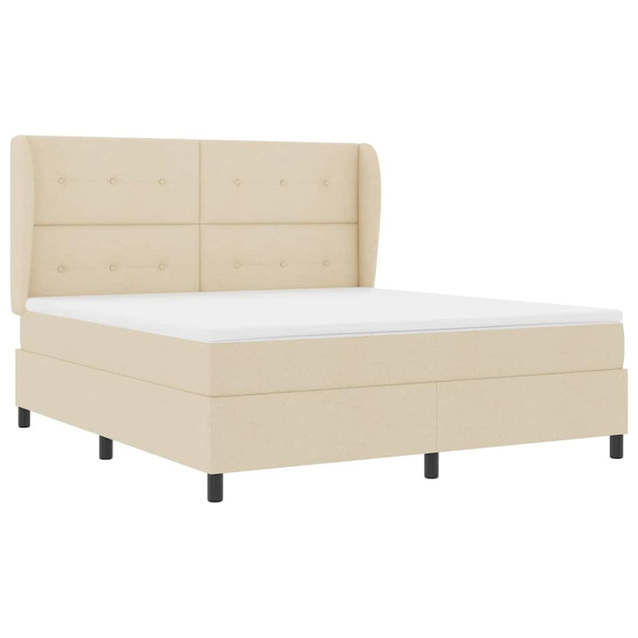 Box spring seng med madras Creme 180 x 200 cm Stof