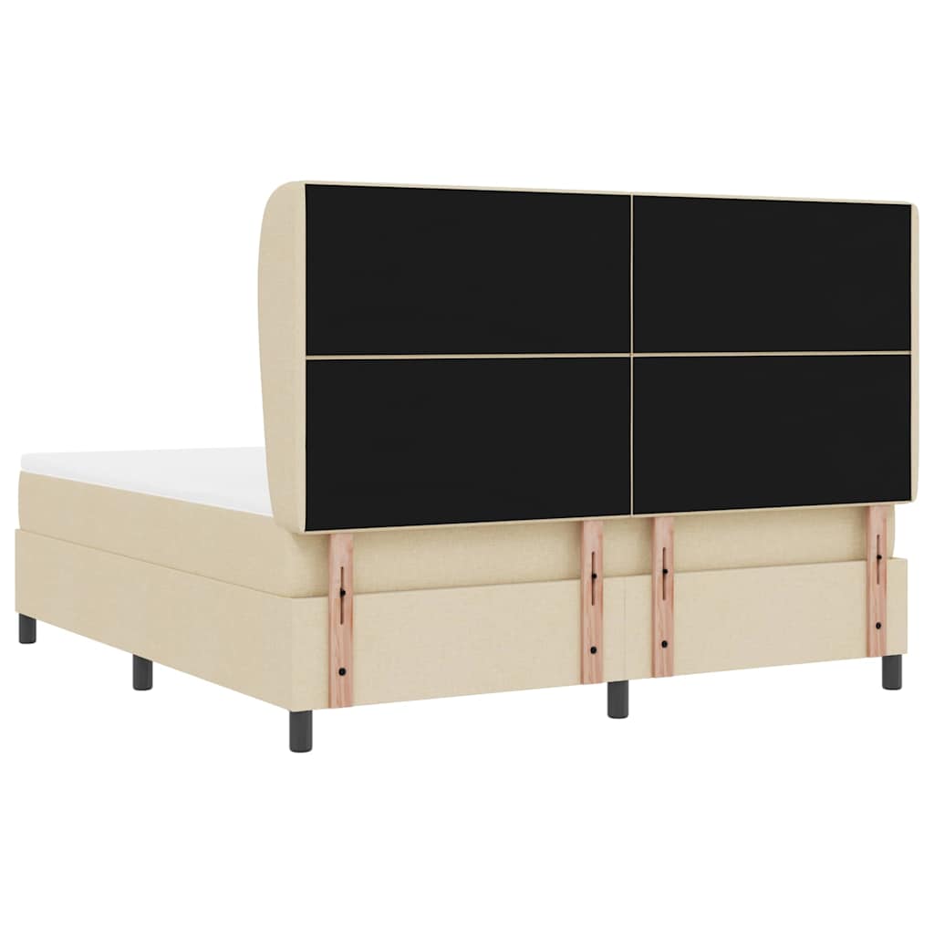 Box spring seng med madras Creme 180 x 200 cm Stof