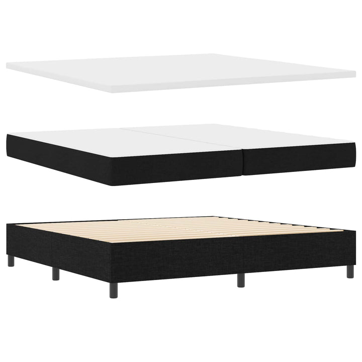 Box spring seng med hovedgærde Sort 200 x 200 cm Stof