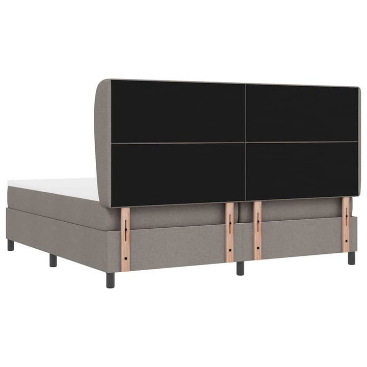 Box spring seng med hovedgærde Gråbrun 200 x 200 cm Stof