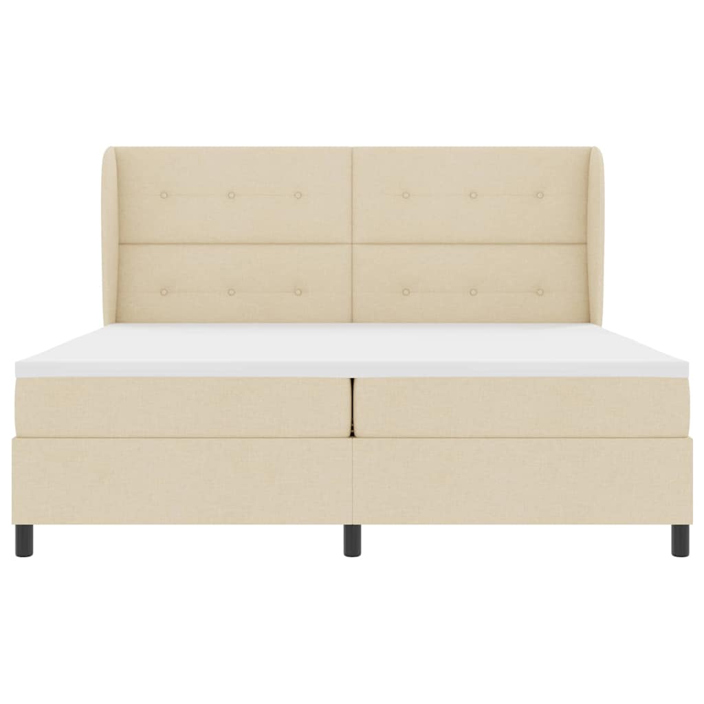 Box spring seng med madras Creme 200 x 200 cm Stof