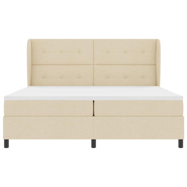 Box spring seng med madras Creme 200 x 200 cm Stof