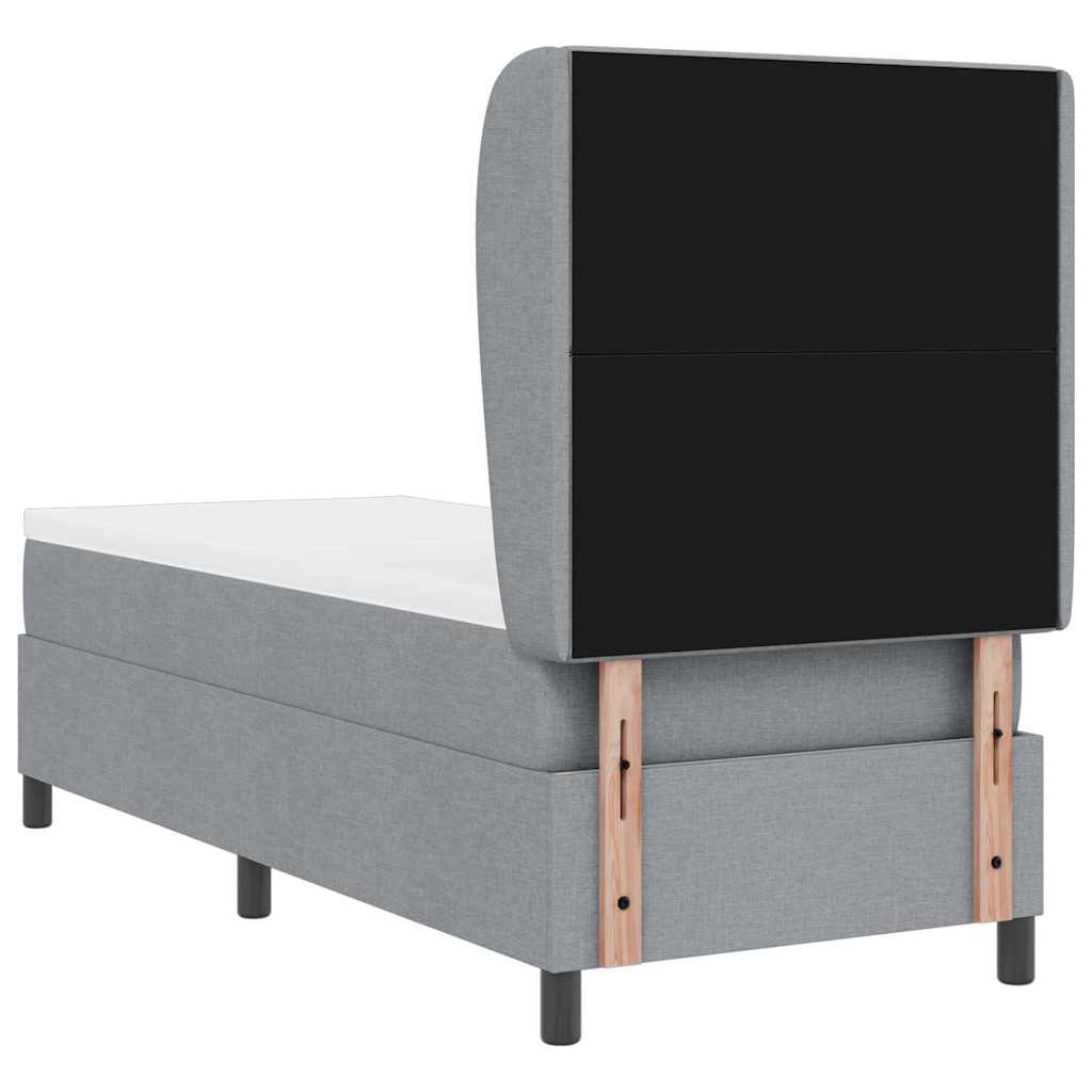 Box spring seng med madras Lysegrå 80 x 200 cm Stof