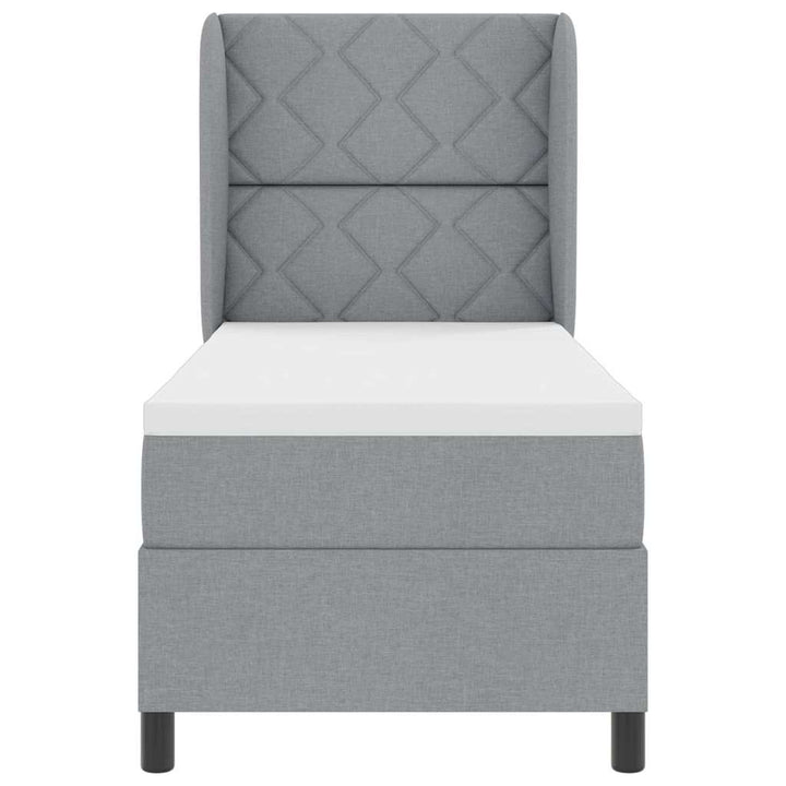 Box spring seng med madras Lysegrå 80 x 200 cm Stof