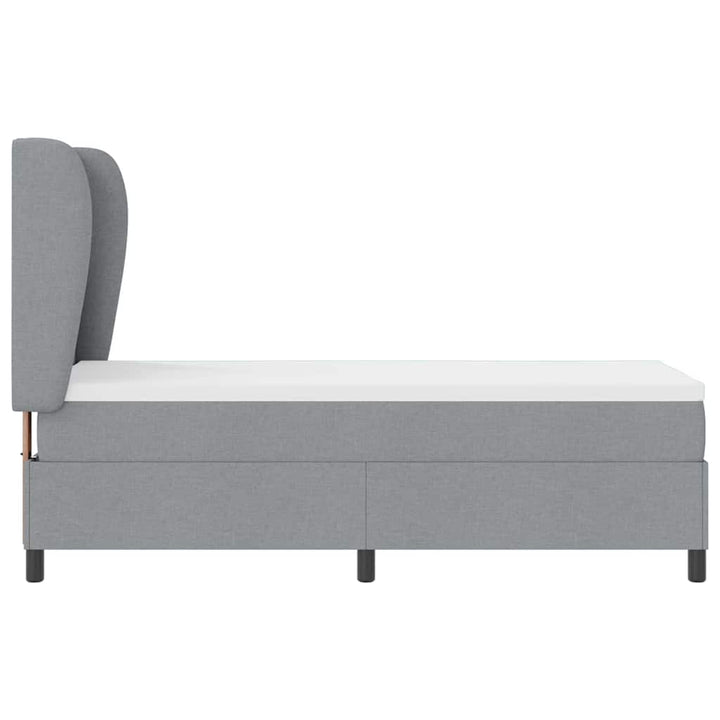 Box spring seng med madras Lysegrå 80 x 200 cm Stof