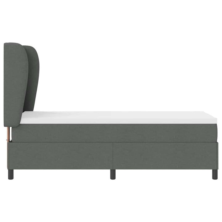 Box spring seng med hovedgærde Mørkegrå 80 x 200 cm Stof