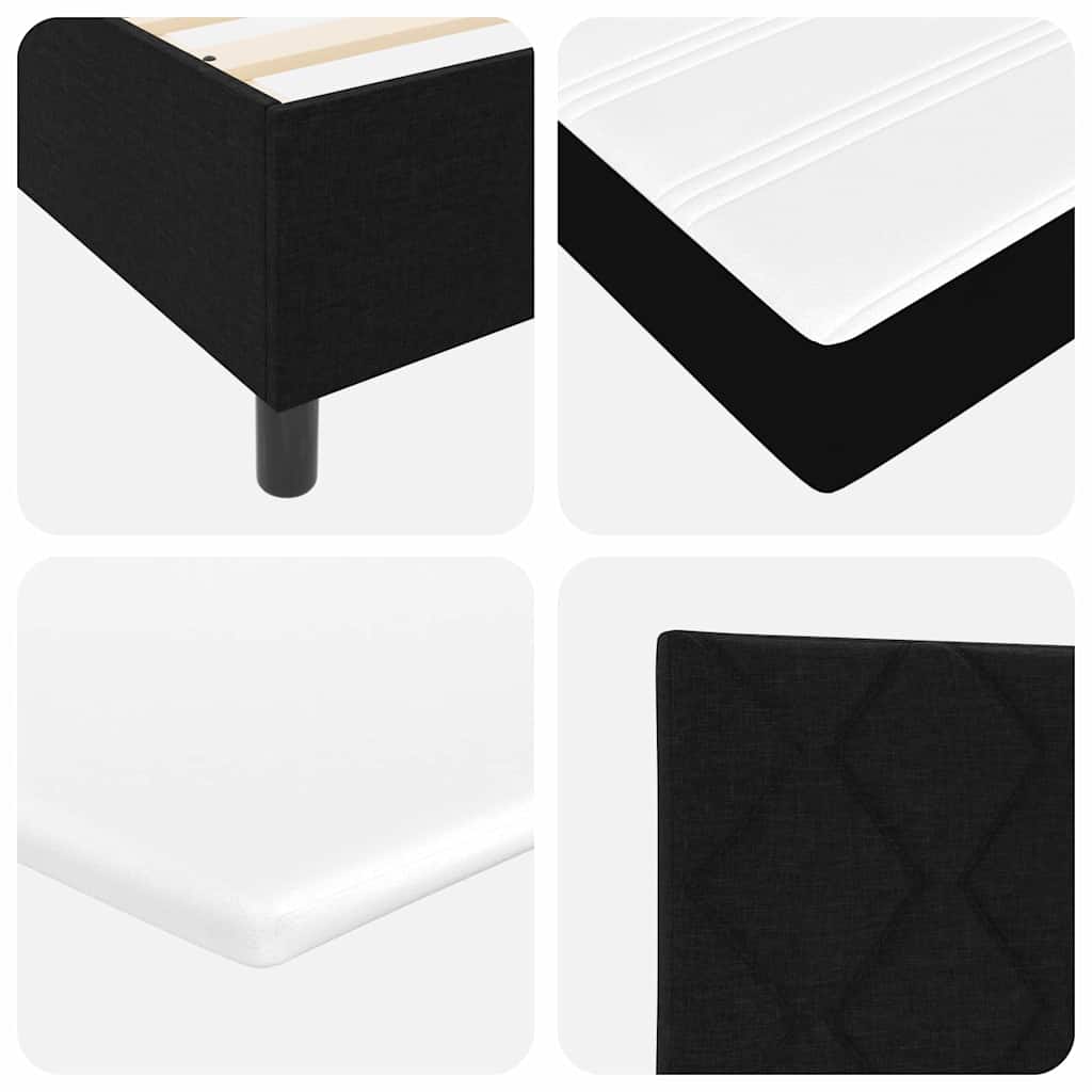 Box spring seng med hovedgærde Sort 80 x 200 cm Stof