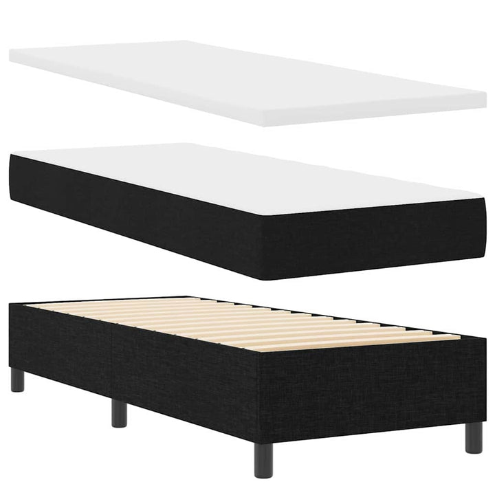 Box spring seng med hovedgærde Sort 80 x 200 cm Stof