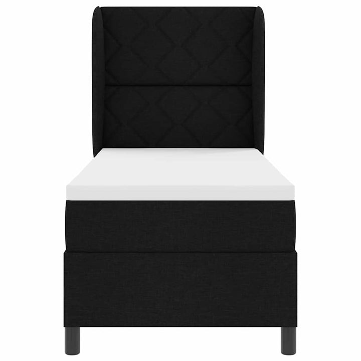 Box spring seng med hovedgærde Sort 80 x 200 cm Stof