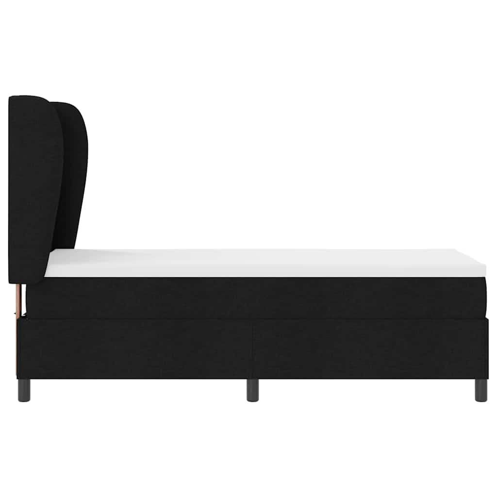 Box spring seng med hovedgærde Sort 80 x 200 cm Stof