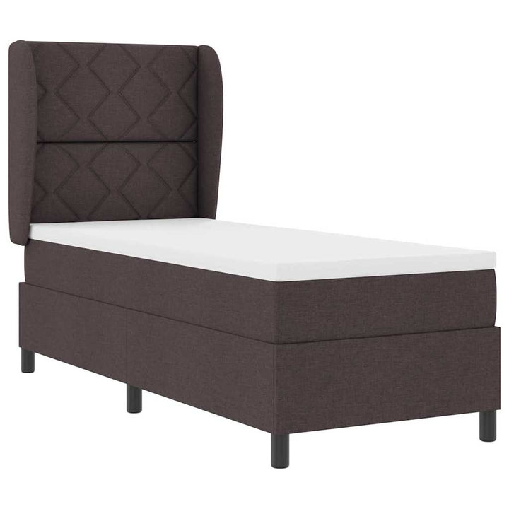 Box spring seng med hovedgærde Mørkebrun 80 x 200 cm Stof