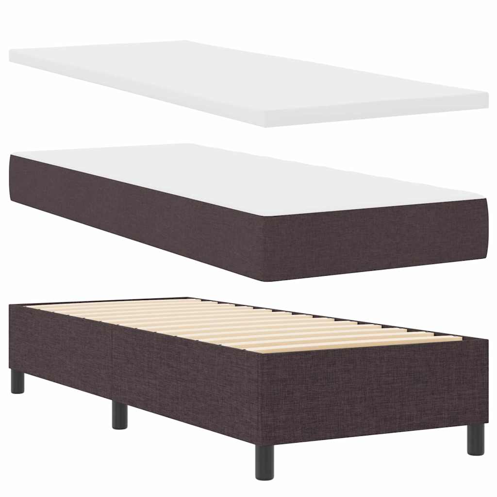 Box spring seng med hovedgærde Mørkebrun 80 x 200 cm Stof